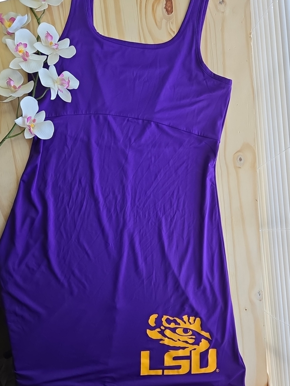 Columbia Purple Midi Tank Dress with Gold LSU Logo